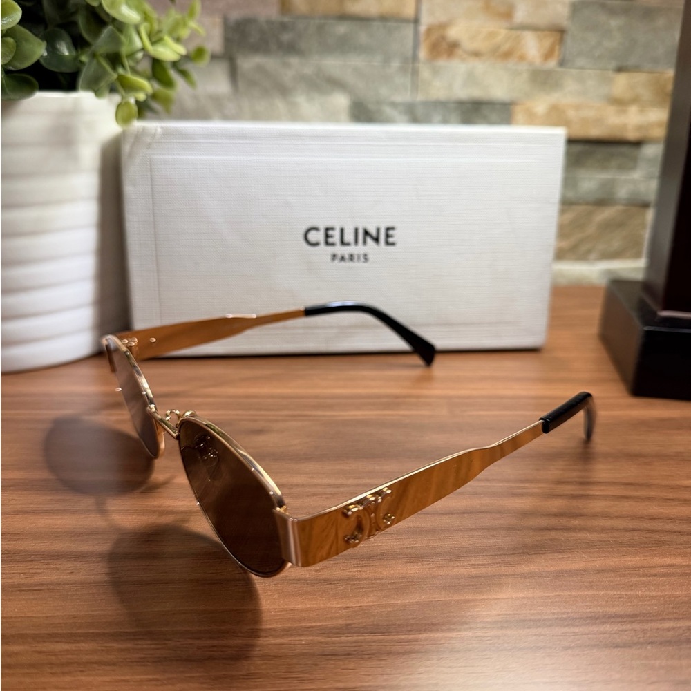 Celine Gold and Brown Gradient Sunglasses